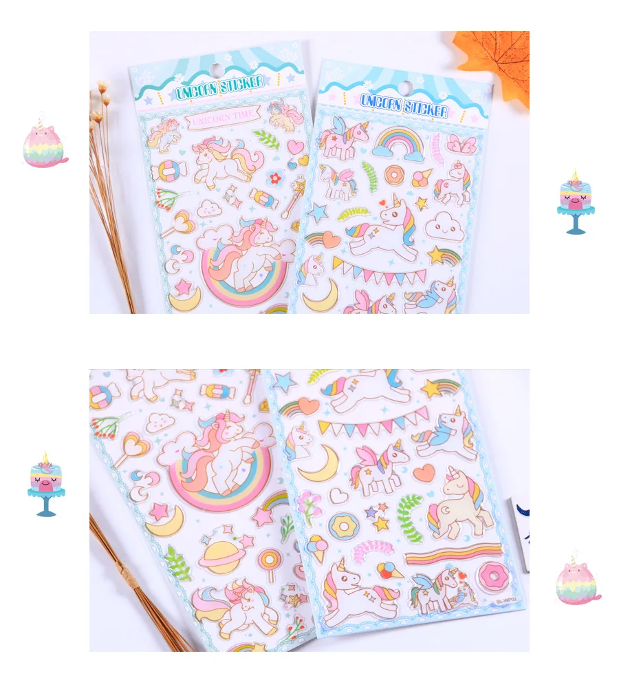 1 шт./лот Kawaii канцелярские наклейки Единорог девушка сердце декоративные мобильные наклейки Скрапбукинг DIY японские ремесленные наклейки