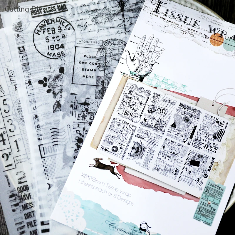 8 листов/партия самоклеящиеся бумажные наклейки для скрапбукинга|Крафт-бумага| |