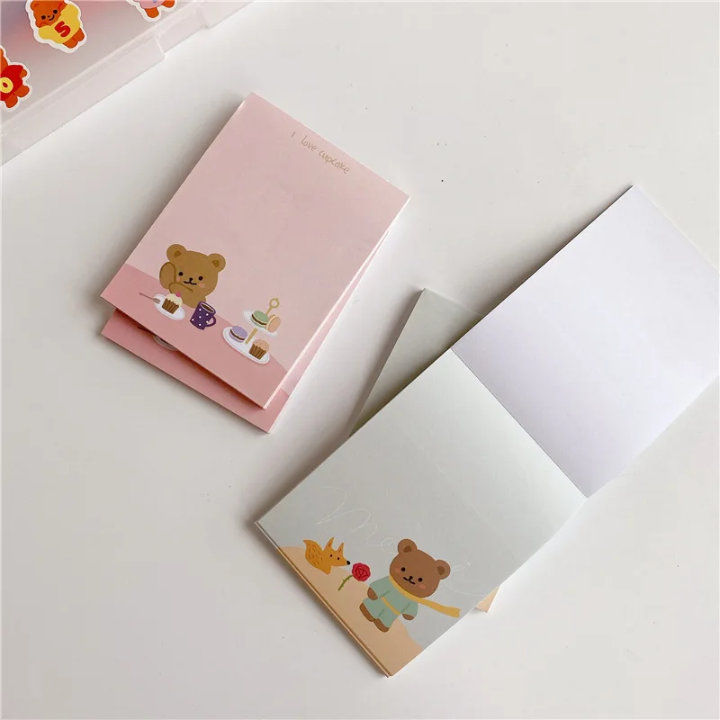 В Корейском стиле Красивые Носки с рисунком медведя из мультика Блокнот 50 листов