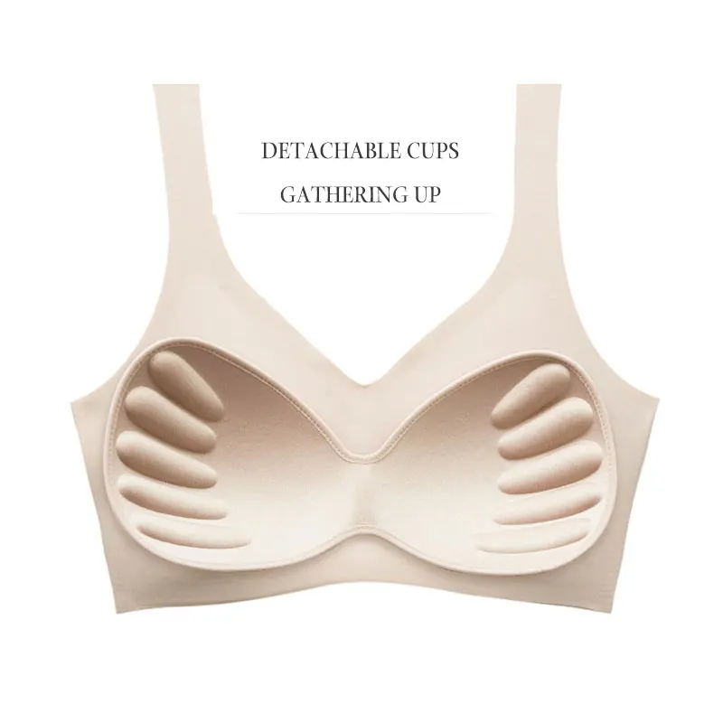 Женский бюстгальтер без косточек пуш-ап розового цвета большие размеры лето 2019 |