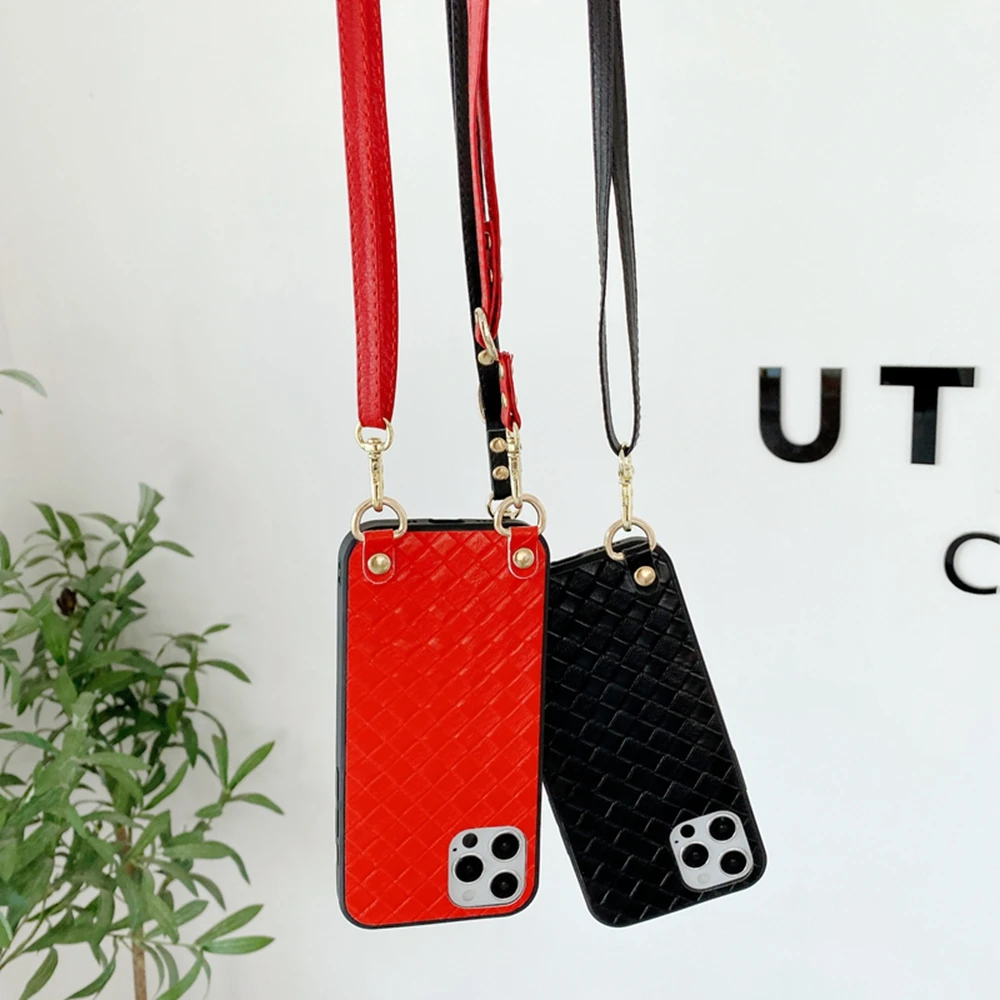 fashion luxury woven phone case for samsung a31 a41 a51 a71 a10 a20 a30 a40 a50 a60 a70 a80 lanyard neck strap cord rope cover free global shipping