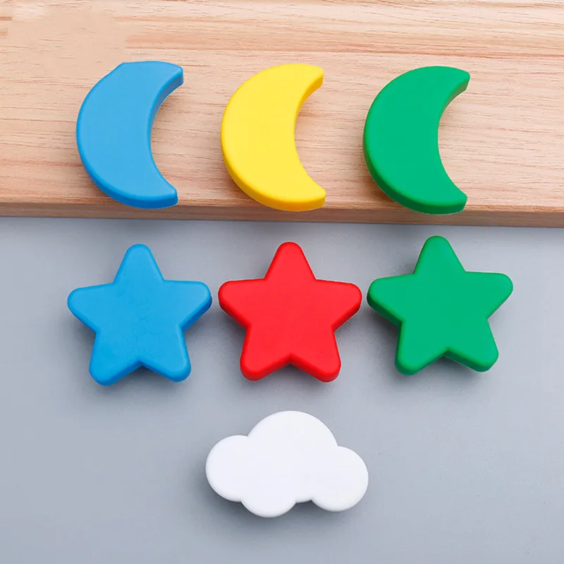 

10 Pcs Children Color Cartoon Small Handle Soft Glue Single Hole Drawer Furniture Hardware Wardrobe Door Handle