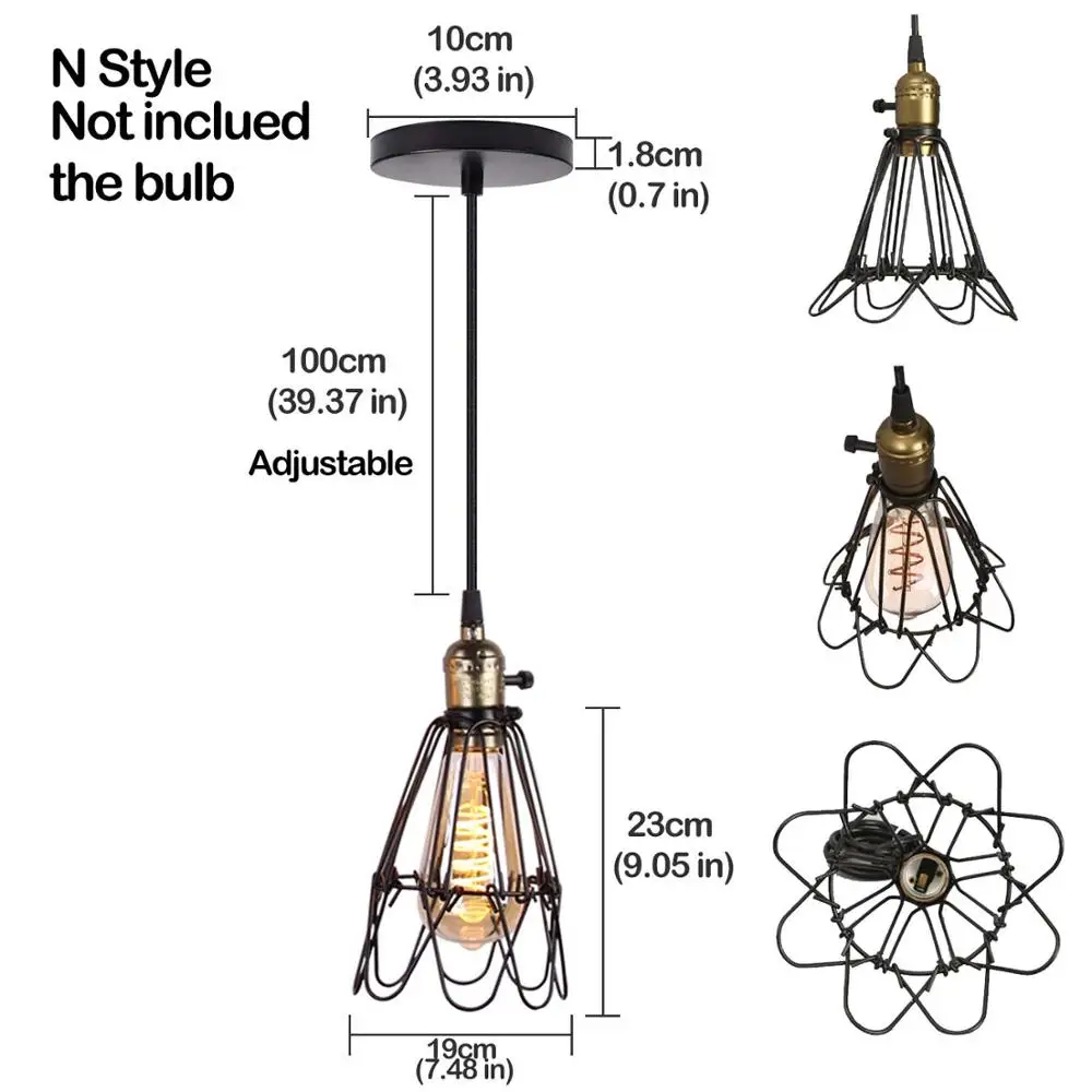 N NOT inclued bulb Nordic подвесной светильник современный промышленное винтажное железо арт Лофт в стиле минимализма клетка висячая Потолочная люстра подходит для E26 E27 светодиодный лампы - Цвет корпуса: N NOT inclued bulb