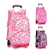 new 6 wheel trolley school bag backpack for boy girls 3 5 grade trolley primary school luggage teenagers school rolling bags