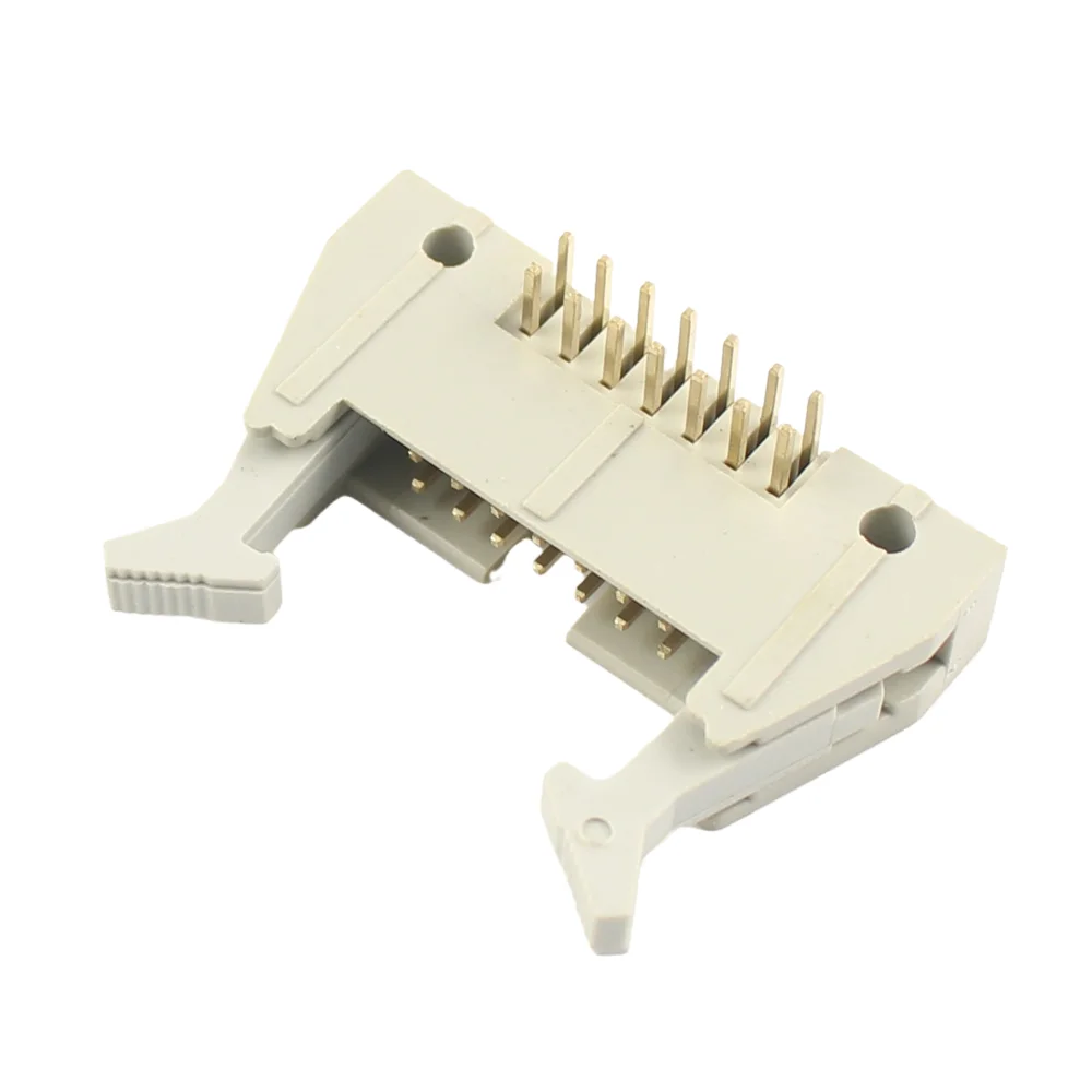 5pcs 2.54mm Pitch 14/16/26/34/40/50 Pin Male Right Angle Ejector Header Cable Connector DC2 IDC Socket 14P 16P 26P 34P 40P 50P |