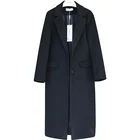 Черная женская брендовая Зимняя шерстяная куртка верблюжьего цвета, теплое утепленное пальто, свободная Длинная Верхняя одежда для женщин, Женское пальто, шерстяная куртка, верхняя одежда