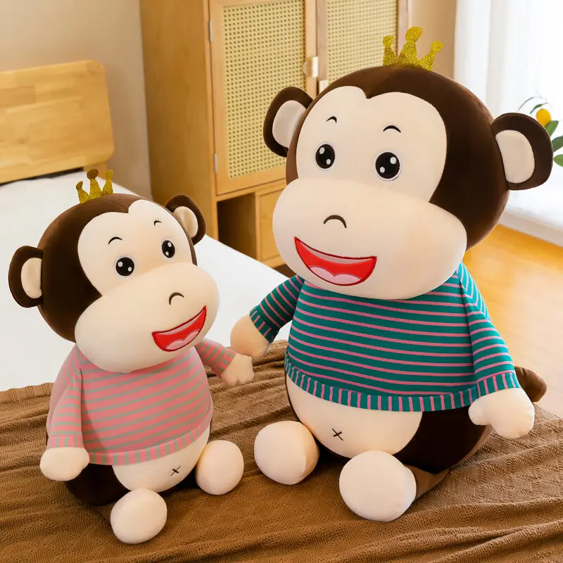 

Crown monkey plush toy sleeping with dolls dolls girlfriends boy and girl couple dolls children's bed gifts
