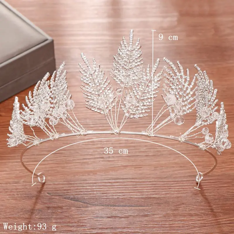 

New Leaf Rhinestone Crown Hair Ornaments For Women Wedding Prom Bridal Tiara Crown Headband Wedding Hair Accessories Jewelry
