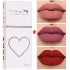 3 шт.компл. CmaaDu набор жидкой матовой помады бархатный блеск для губ набор косметики подарочный набор стойкая водостойкая женская помада набор