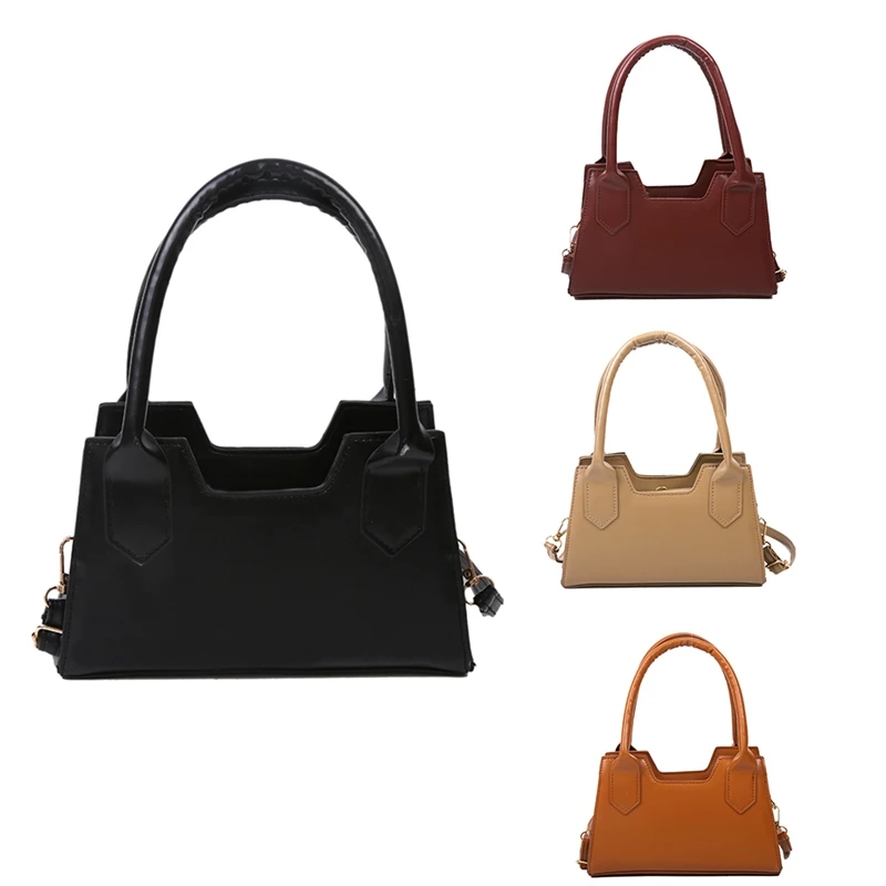 

Women's Solid Color Messenger Bag Handbag PU Female Simple Travel One-Shoulder Handbag Shoulder Bag