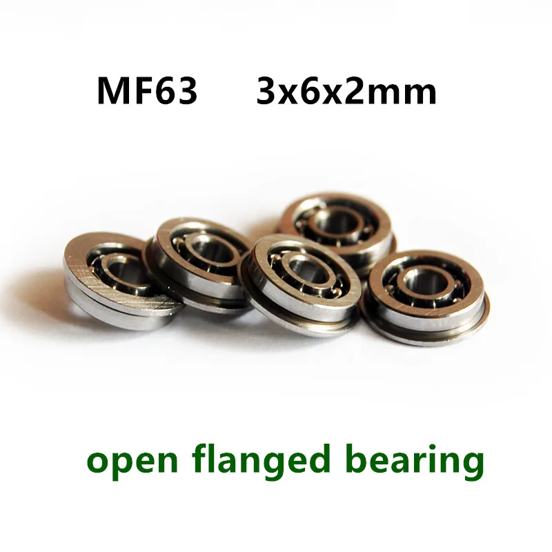 100 шт. MF63 открытый тип фланцевый подшипник LF-630 3*6*2 мм миниатюрные фланцевые шариковые подшипники ABEC-5 3x6x2 мм