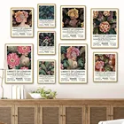 Женский цветок бабочка растительный лист винтажная настенная живопись холст скандинавские постеры и принты настенные картины для декора гостиной