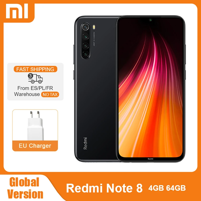 Глобальная версия Xiaomi Redmi Note 8 4GB 64GB Смартфон Snapdragon 665 Octa Core 48MP камера мобильный