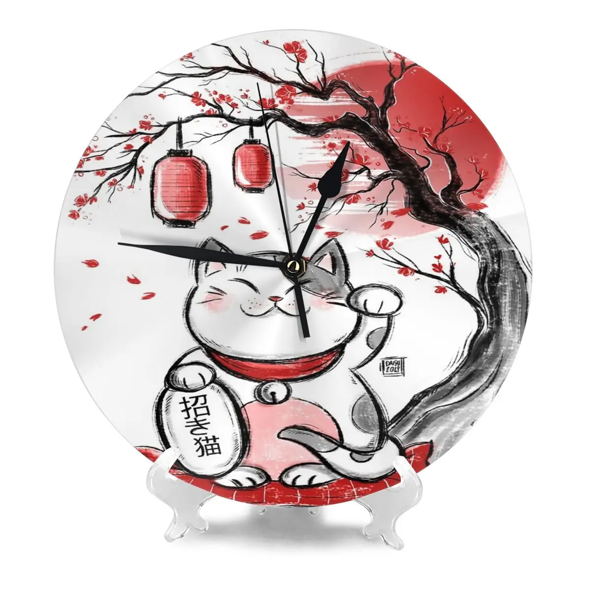 

Часы в японском стиле с креплением и волной, часы Neko Cat 1533, Настенный декор для комнаты, настенные часы, домашний декор, часы с проекцией