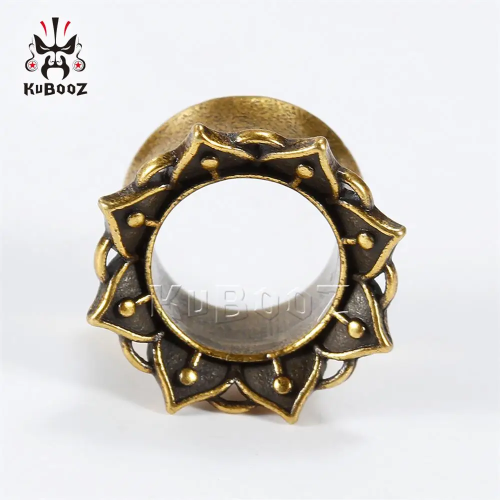 Style2 Кубуз датура лепестки медные Плаги Для Пирсинга Ушей туннели шпильки расширители Винтаж Мода подарок для unsex - Окраска металла: Style2