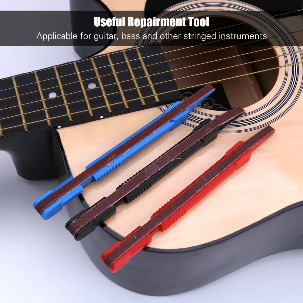 

Guitar Bass Fret Sanding Detailer Kit Fretboard Polishing Repairing Tool Fretwire File Musical Instrument Accessiories Red