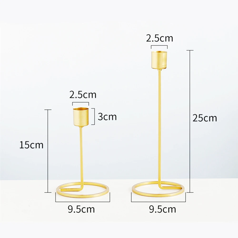 

European Metal Candle Holder Simple Retro Golden Wedding Decoration Bar Party Living Room Home Romantic Decoration Accessories