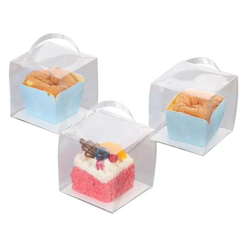 

50PCS Clear Cupcake Packaging Box Individual Portable Cake Favors Box Container Wedding Party Cupcake Boxes