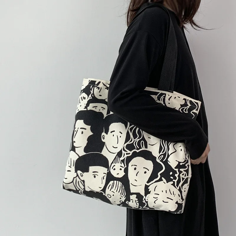 

2021 New Big Capacity Canvas Bag Women's Shoulder Students Literary Simple Shopping Bags Hand Bags Women 2021 Shoulder Bag