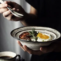 kinglang nordic vintage bowl japanese ceramic plate serving soup bowls creative pasta dish noodle bowl
