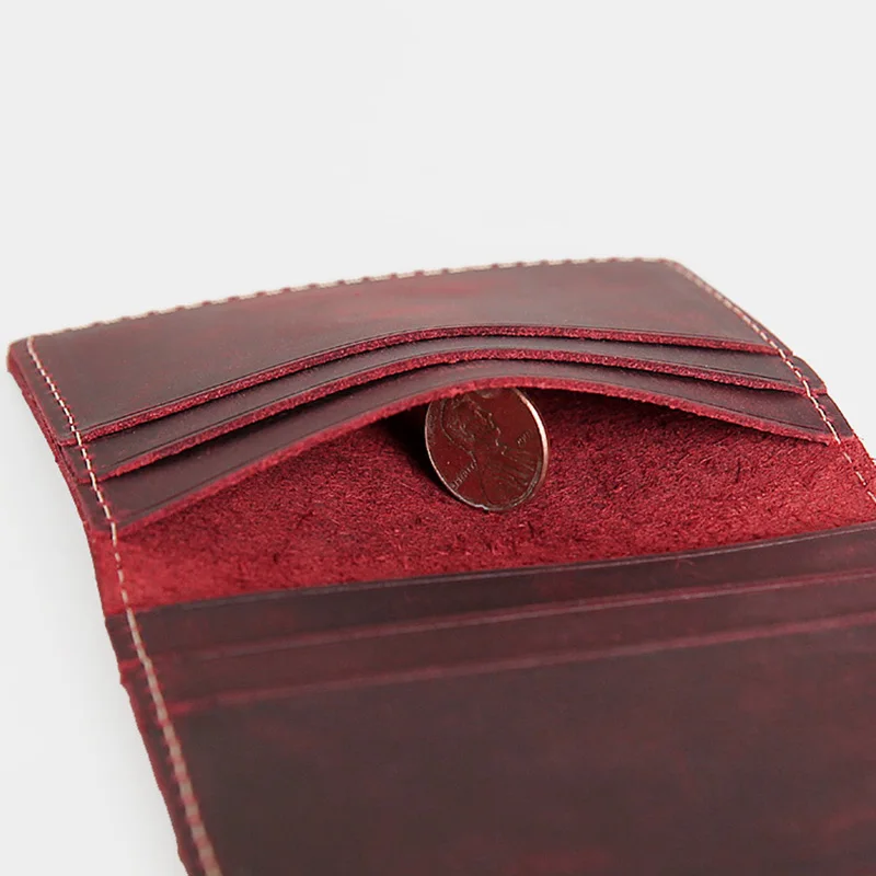 Винтажный кошелек ручной работы из натуральной кожи держатель для кредитных