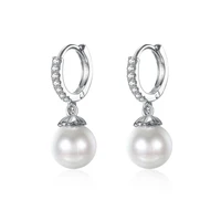 bohemia charm women wedding imitation pearl dangle earrings for women silver plated aaa zircon earring engagement jewelry gift