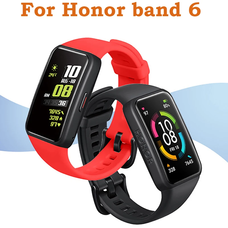 

Latest Replacement Sport Silicone waterproof Watch Band Wrist Strap Adjustable Watchbands for Huawei band 6 honor band 6 Watch