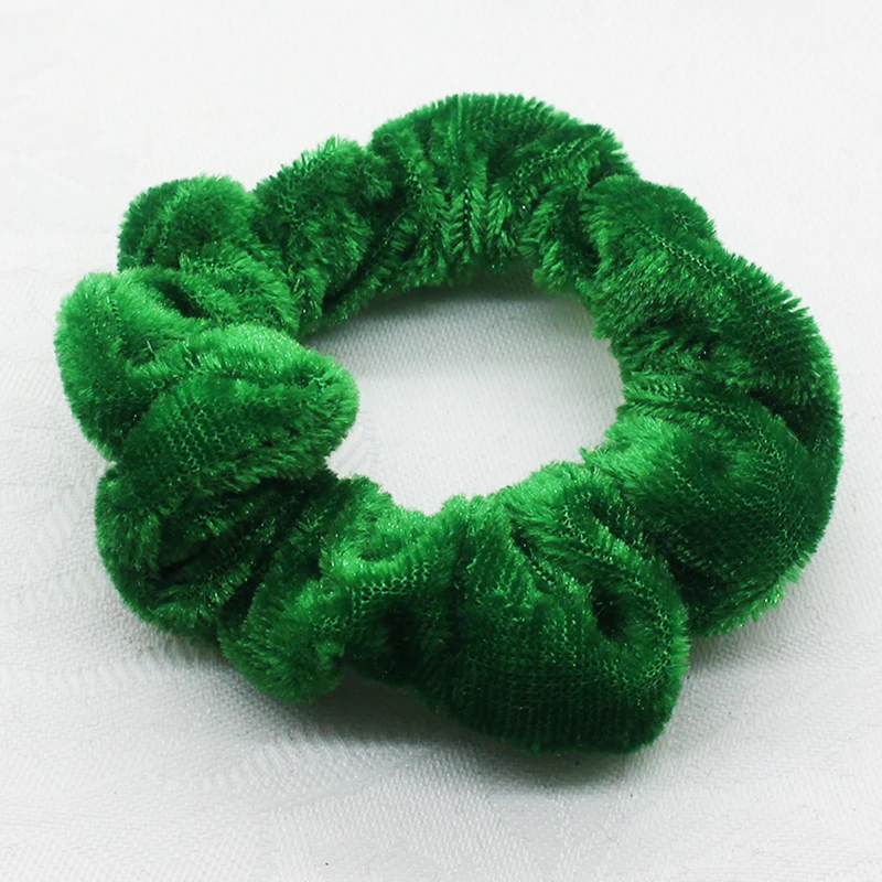 green ZMASEY 1 шт./лот 45 цветов(можно выбрать) бархатные резинки для волос для женщин и девочек эластичные волосы резиновые ленты аксессуары для завязывания волос кольцо веревка - Цвет: green