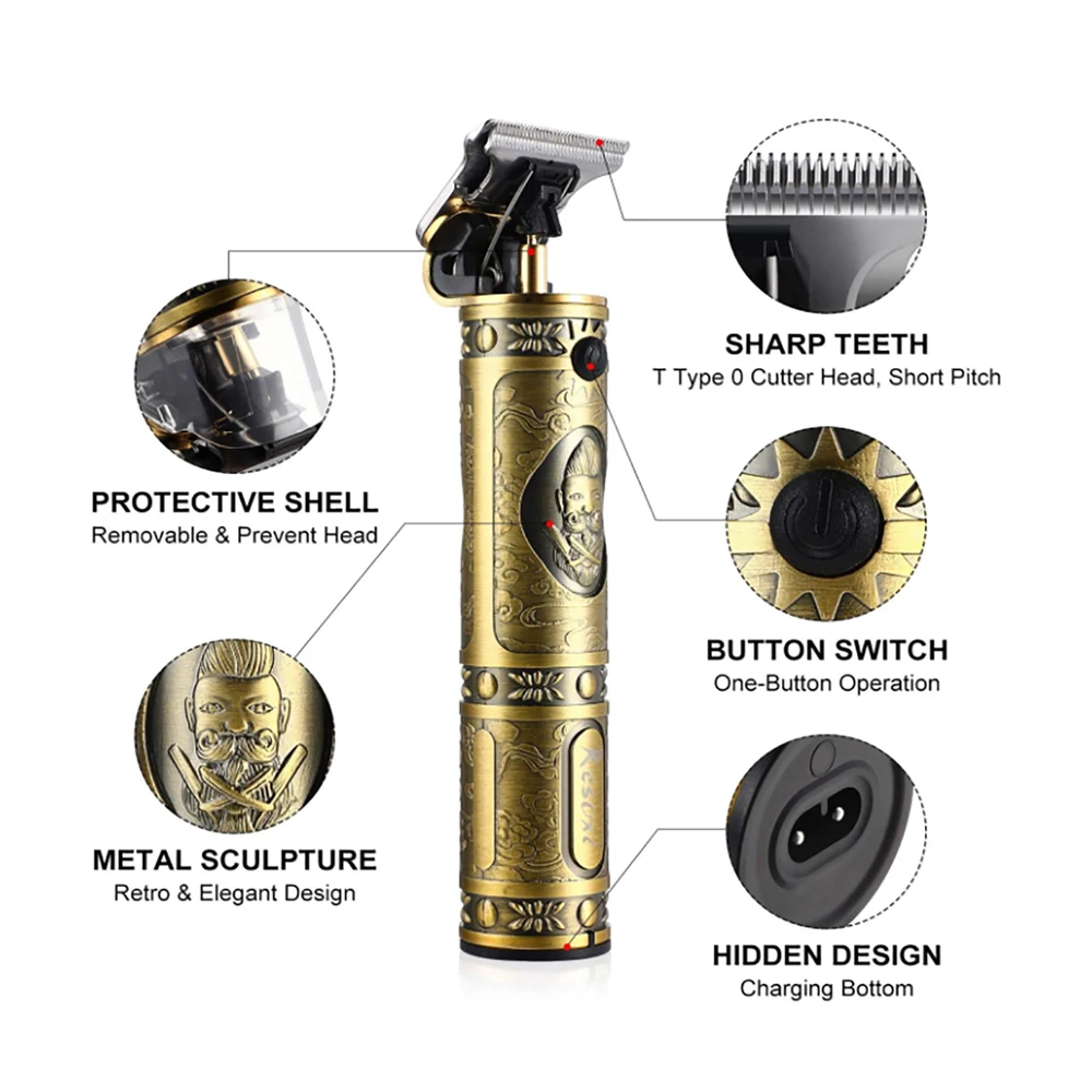 Professional Hair Clippers Baldheaded Cutting Machine Beard Trimmer Shaving Wireless Electric Razor Men Shaver | Бытовая техника