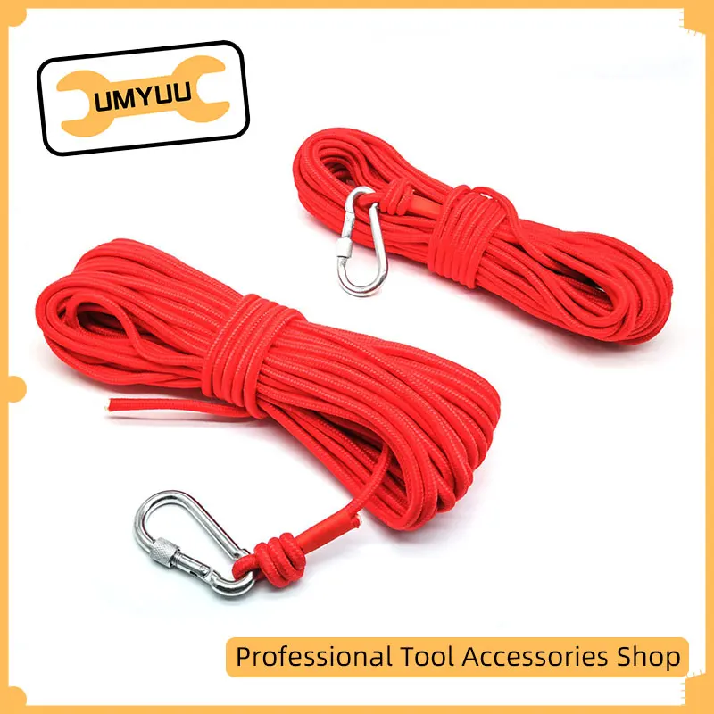 UMYUU Salvage Nylon Rope Magnet Braided Heavy With Safe Lock Strong Search Magnetic Fishing Pot 10/20M | Обустройство дома