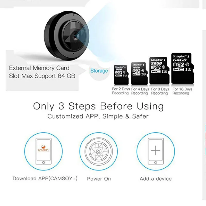 Wi Fi беспроводная IP P2P камера ночного видения HD мини для домашнего наблюдения