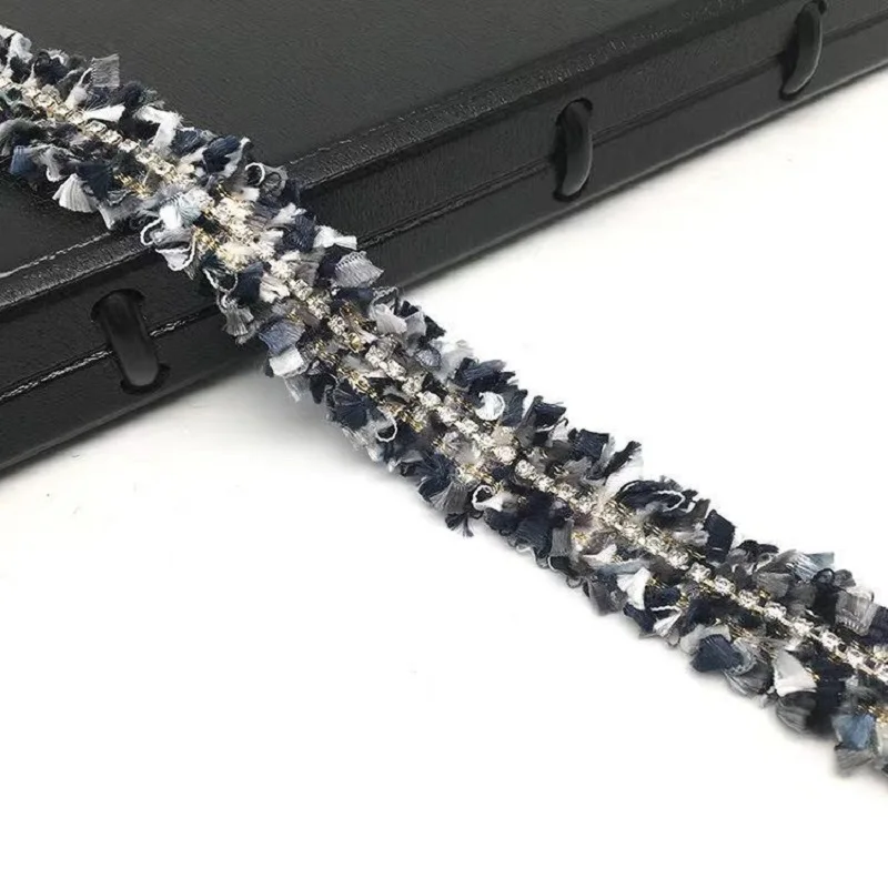 

2CM Wide Colorful Glitter Hand Sew Sequins Beaded Ribbon Lace Appliques Collar Neckline Trims Bust Dress DIY Guipure Supplies