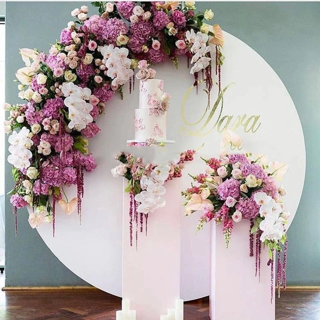 Заводская цена белый Железный Свадебный 150 см круглый фон для свадебного фона