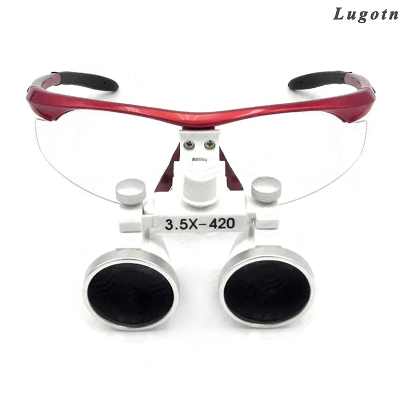 

3.5X Magnifiying Surgical Loupe Adjustable Size Red Color Good Quality Galileo Optical Glasses Dental Dentist Magnifier
