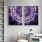 Абстрактное искусство Мандала фиолетовая черная Красочная картина богемный Холст плакат Настенная картина холст для гостиной дома Dec