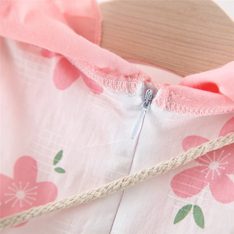 

girls clothes Toddler Baby Kids Girls Ruffles Flowers Floral Print Dress Casual Clothes Bag robe fille #4AA12