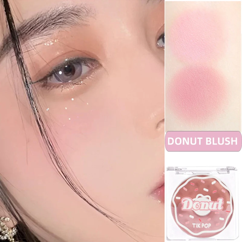 

Donut Blush Milk Tea Blush Peach Pallete Face Mineral Pigment Cheek Blusher Powder Makeup Professional Contour Shadow Pink Blush