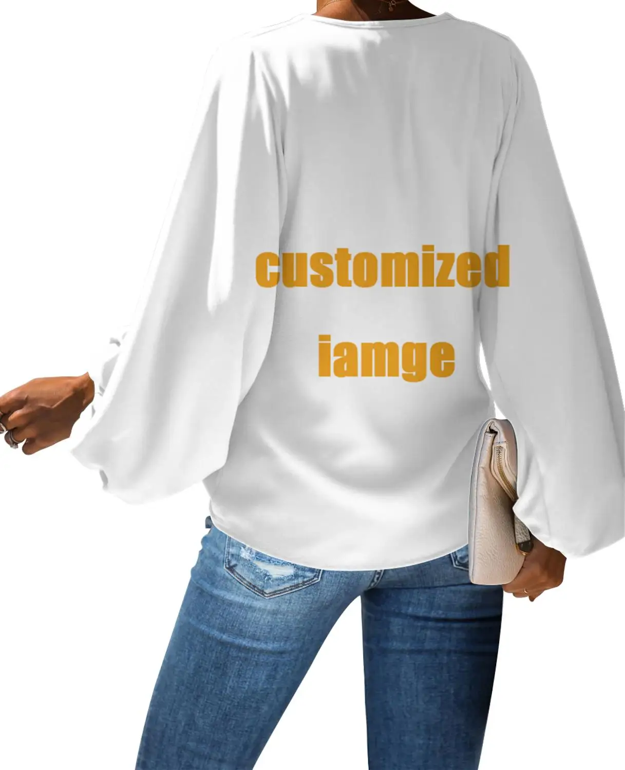 Рубашка женская с длинным рукавом и V-образным вырезом | Женская одежда