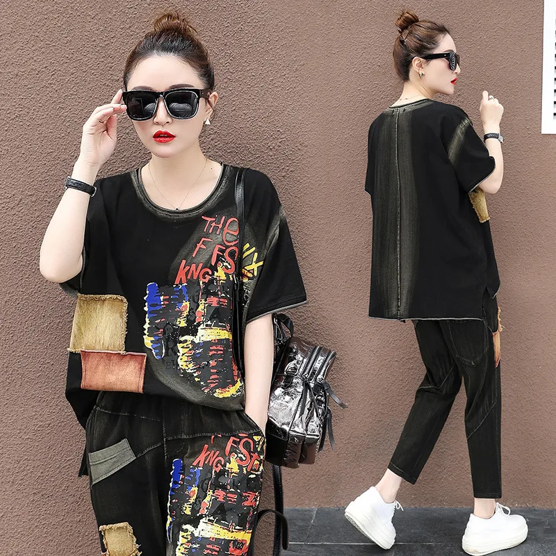 Костюм Max LuLu Женский Повседневный модный роскошный костюм с принтом лоскутный