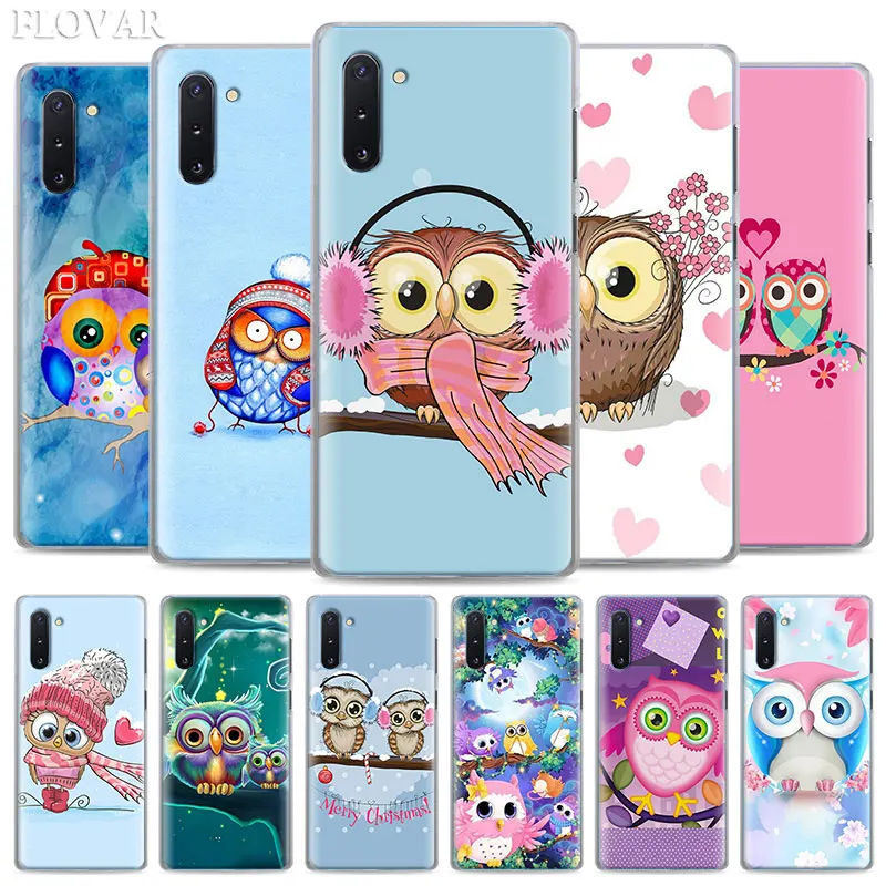 Милый Рождественский чехол с сердечками совы для samsung Galaxy Note 10 Plus 8 9 S10 S9 Plus S10e A30 A40 A50 A70 жесткий чехол