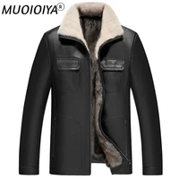 muoioyia men clothing 5xl winter real leather jacket mens goatskin shearling mens jackets 100 mink fur coat ropa hombre lxr366