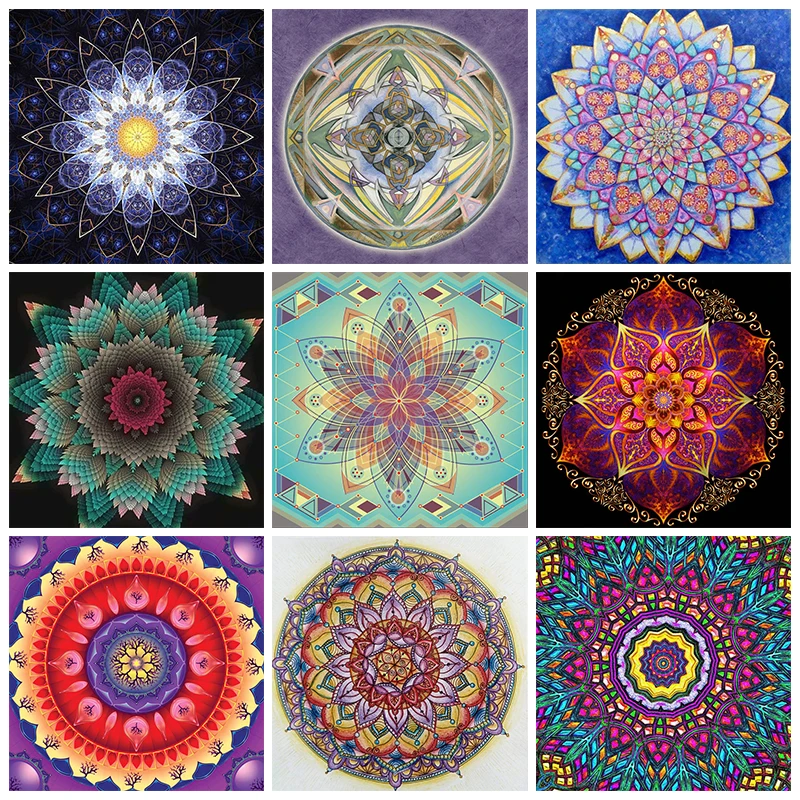 

ZOOYA DIY 5D Diamond Painting Mandala Cross Stitch Kits Diamond Embroidery Flowers Rhinestone Mosaic Abstract Picture Home Decor