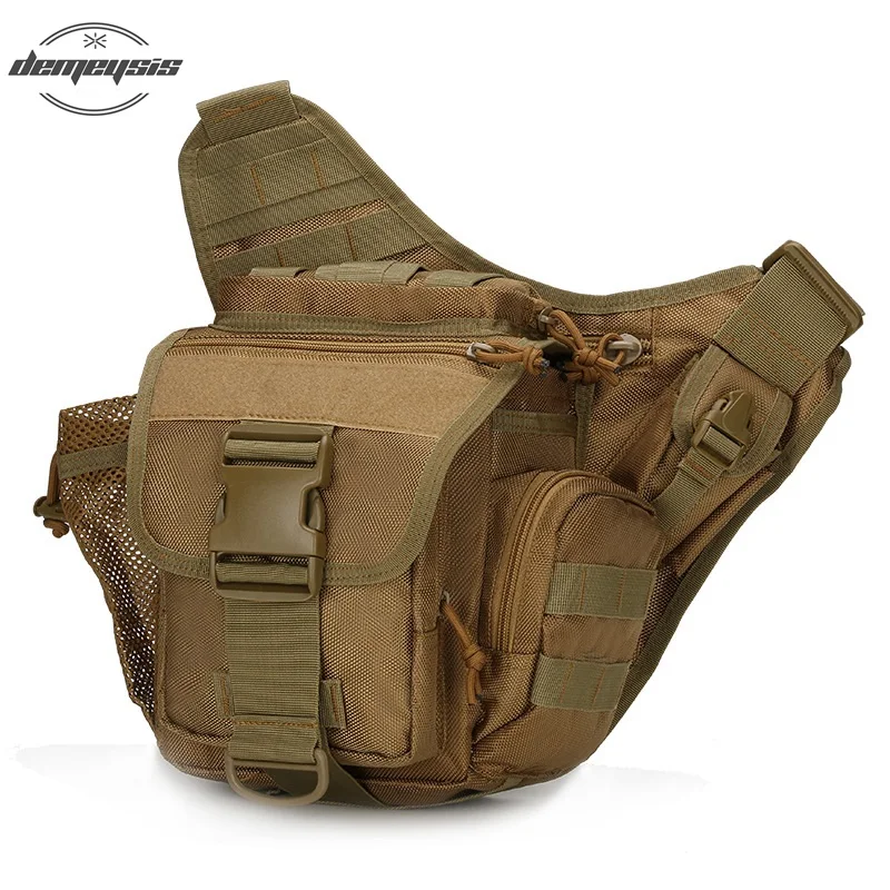 tan Мужская Военная Тактическая Сумка, Molle армейская спортивная сумка на плечо, уличная походная дорожная сумка для альпинизма, сумка через плечо - Color: tan