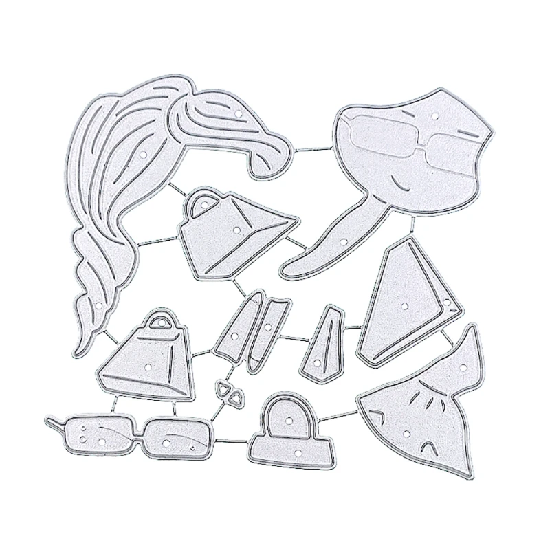 

Shopping Girl Metal Cutting Dies Stencil DIY Scrapbooking Album Paper Card Mold