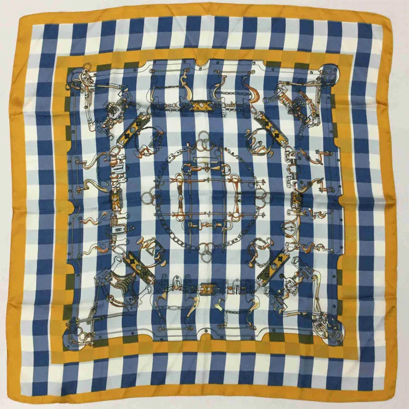 Распродажа бандана в клетку шарф для волос дизайн носовой платок с геометрией