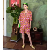 maison gabrielle geommetric printed fruit pajamas set for women loungewear sleepwear for women vibrant 2 pieces short sleeve