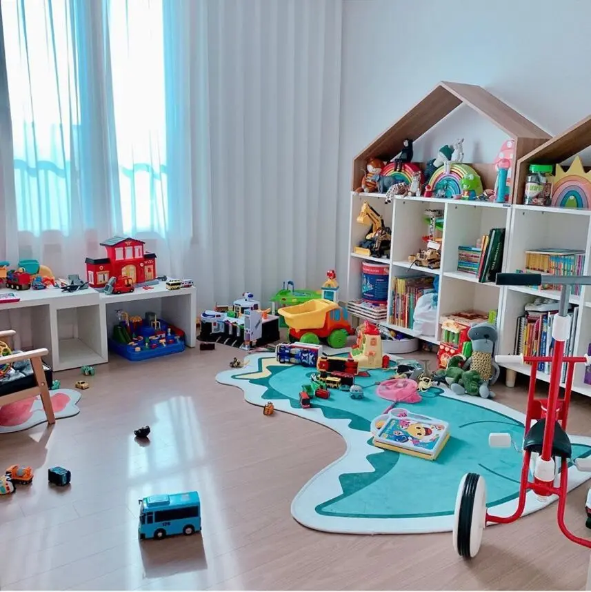 Большой детский коврик для ползания толстый пенный гостиной палатки милый игр в