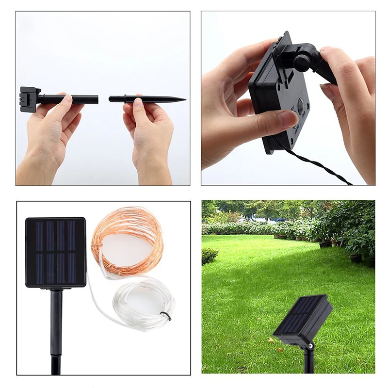 

50-200 LED Solar Power Strip Rope Lights Fairy String Light Xmas Outdoor Light