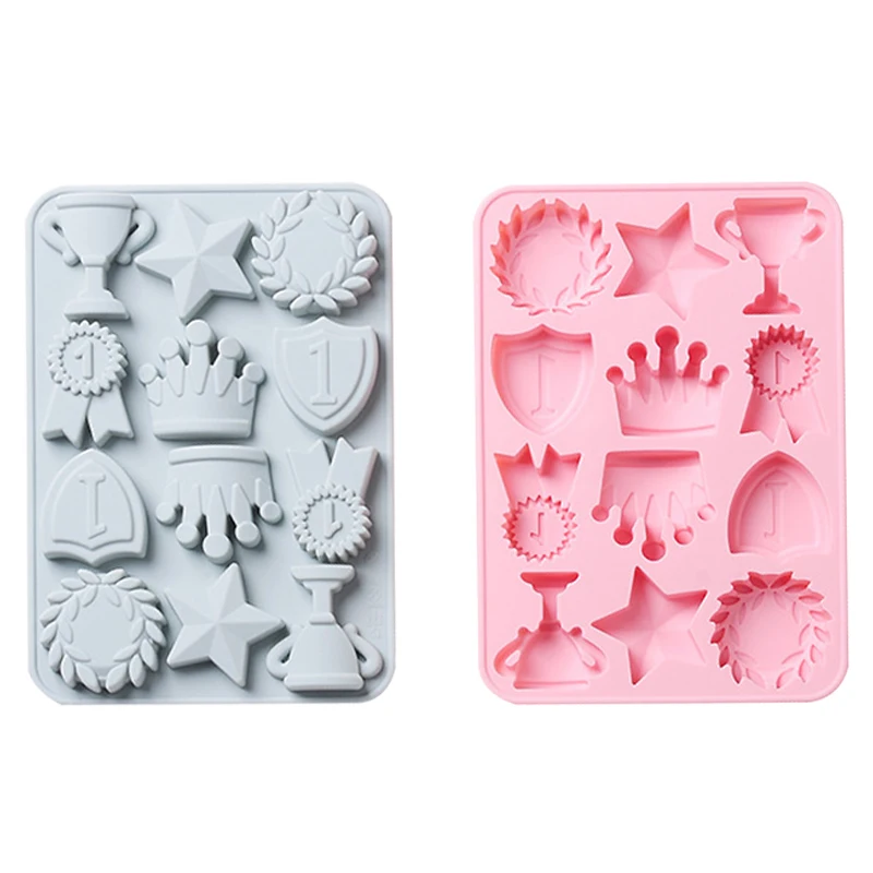 

Silicone Cake Mold crown stars medal trophy Shape Chocolate Cake Trays Jelly Cupcake Brownie Molds for Kitchen Baking Decoration