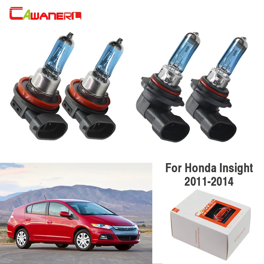 Cawanerl 2 Pair 9005 &amp H11 100W Car Light Halogen Headlight High Low Beam 4300K 12V For Honda Insight Hatchback 1.3L 2011-2014 |